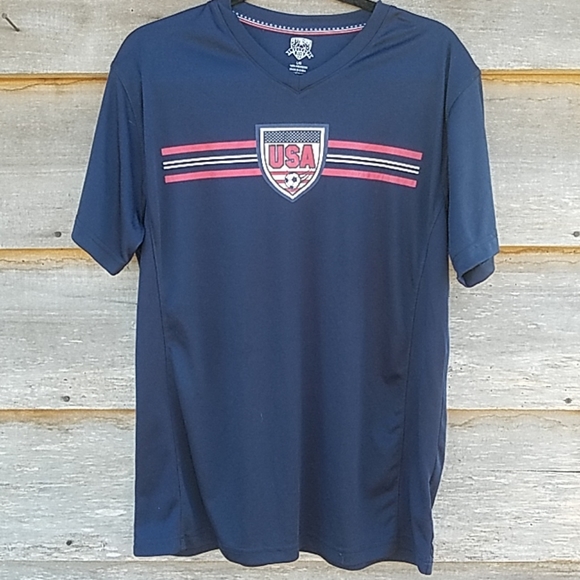 Striker Soccer 10 USA Navy Shirt Size Large - Picture 1 of 4